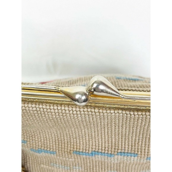 40’s Collectible Detroit Needlepoint Multicolor Handbag by Christine Custom Bags - Picture 5 of 10